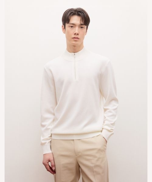 <매장정품> JILLSTUART 질스튜어트 NEWYORK MEN 울 하프 집업 니트 - 아이보리(JNSW6A301IV) JNSW6A301IV 1241732