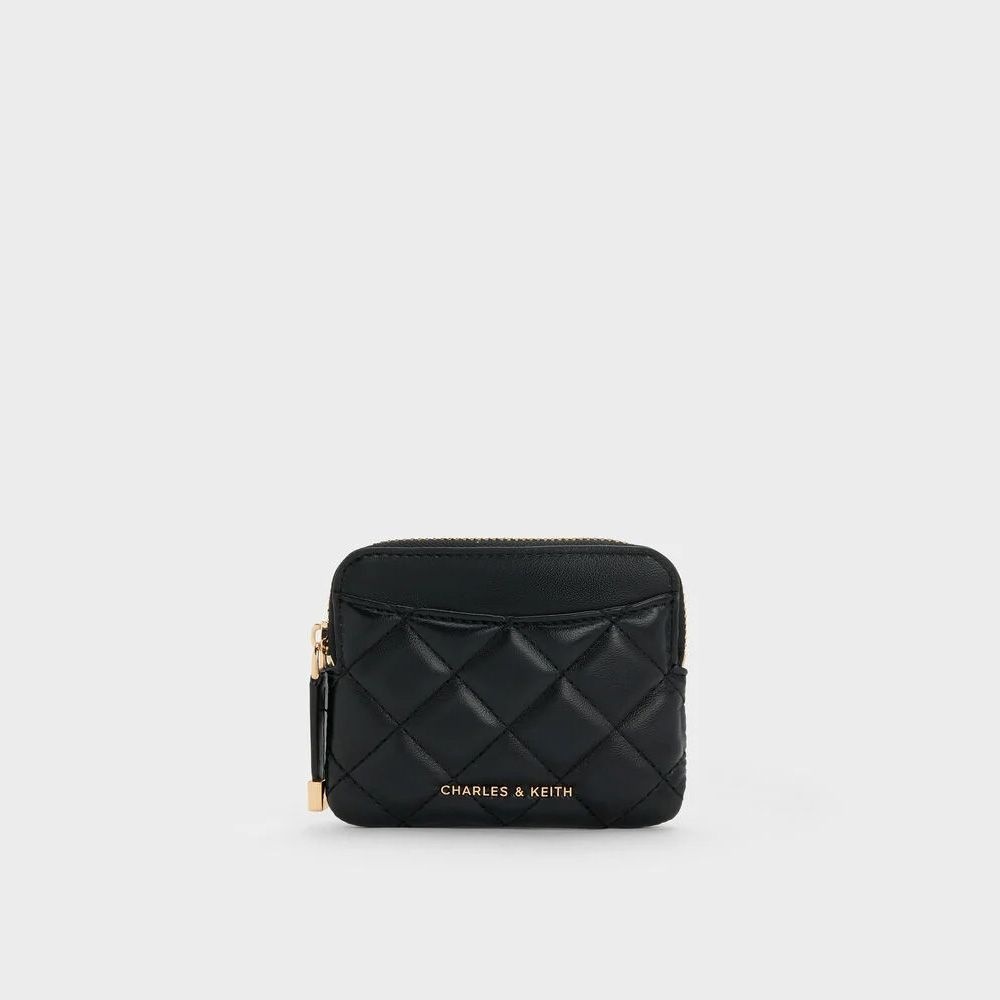 여성가방 찰스앤키스 알바 메탈릭 퀼티드 탑 지퍼 카드 홀더