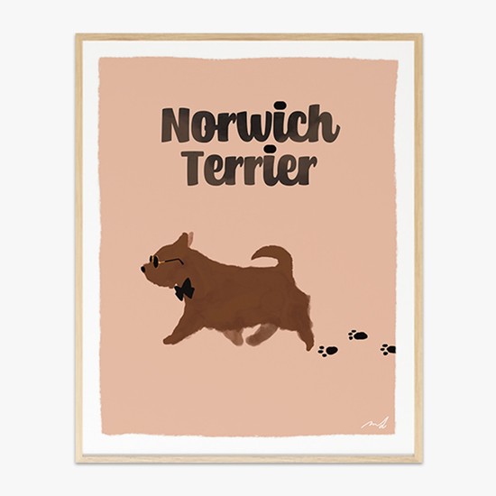 [라이크디즈 주식회사]노리치 테리어 츄디 작가 작품 캔버스 액자 일러스트 인테리어 강아지 그림 거실 액자