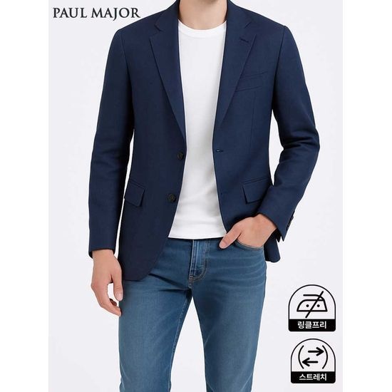 [폴메이져]폴메이저 25SS 캐주얼 블 린넨 자켓 3131077