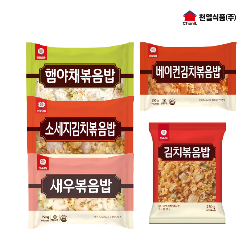 볶음밥 250g 10봉 (햄야채2+김치2+새우2+소세지김치2+베이컨김치2)