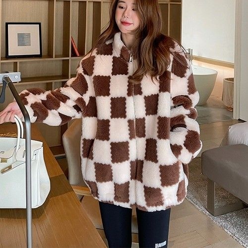 바바라옷장 2021FW 체스 페이크 퍼 집업/퍼코트/털/오피스/자켓/아우터/겨울/인조모피 3551339