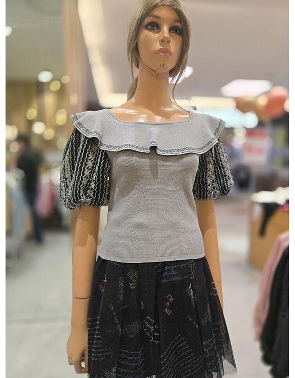 에고이스트 [백화점 정품] 에고이스트 여성니트 러플카라 볼륨소매 슬림니트 EQ2KH-560