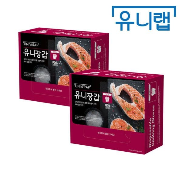 유니랩 테이팩스 유니랩 일회용 위생 비닐 유니장갑 500매 X 2개