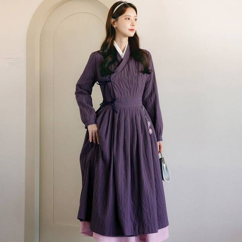 ~XXL까지 설담 철릭 생활한복 원피스 겨울 단독디자인 스페셜룩 하객룩 상견례 명절 모임룩 빅사이즈1208300