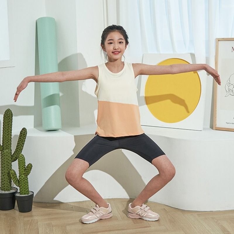 요가피기 YP70421하프 앤 하프 슬리브리스_바닐라쉬폰 - 바닐라쉬폰 탑 939784