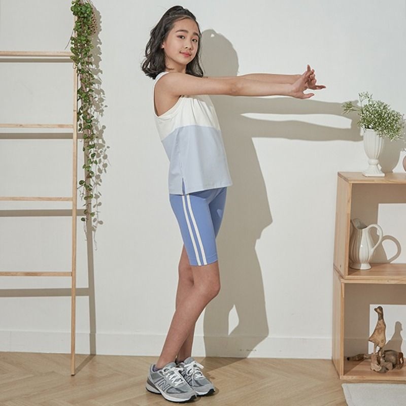 요가피기 YP70421하프 앤 하프 슬리브리스_클리어리아쿠아 - 클리어리아쿠아 탑 939768