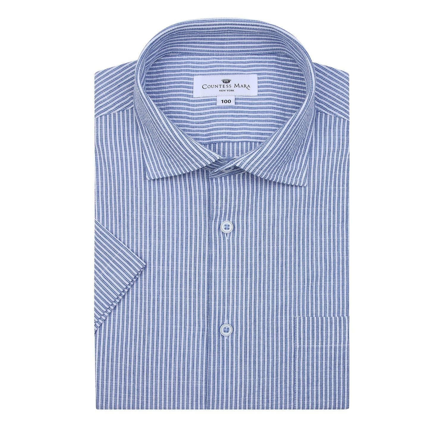 [롯데백화점] 카운테스마라 26s/s신상품 밑단일자 시어서커 일반핏반소매 CDCCX2C6402-2 LE1221243452