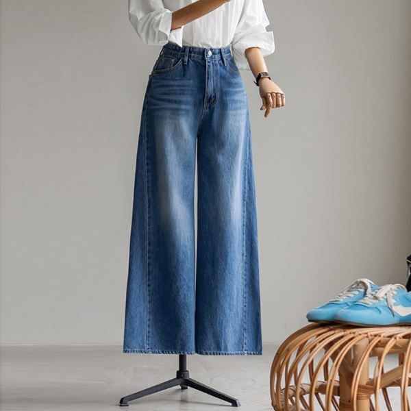 안나앤모드 협력업체 안나앤모드 (안나앤모드) apel 사이드 절개 와이드 데님[데님DR549]