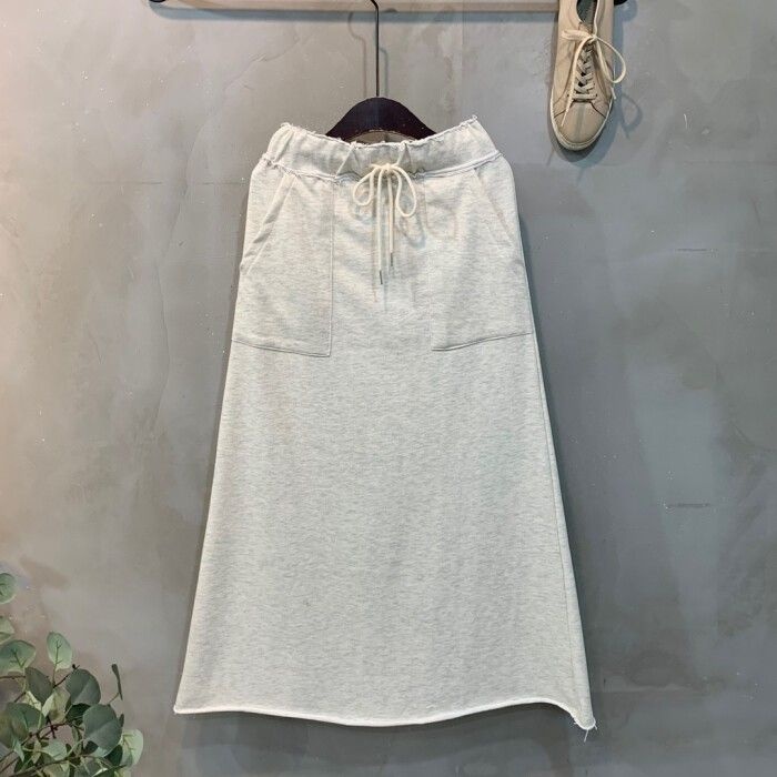 씨샵인더룸 / 신상 무료배송샤무 데미지 포켓 A라인 밴딩 롱 스커트 3color 3526266