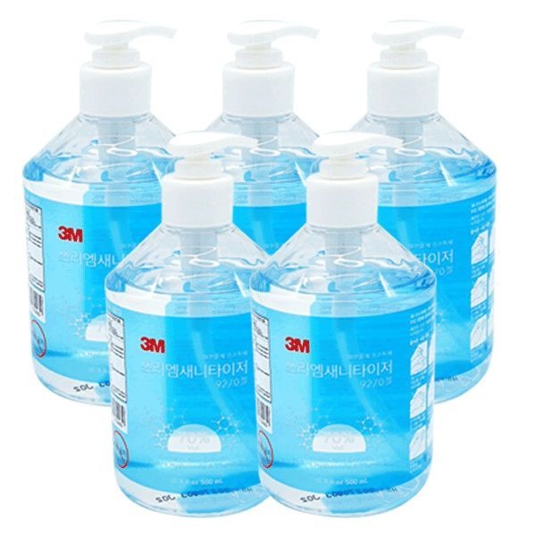 3M 새니타이저 9270 에탄올70% 손소독제 500ml x 5개