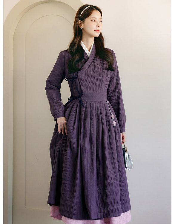 시크라인 ~XXL까지 설담 철릭 생활한복 원피스 겨울 단독디자인 스페셜룩 하객룩 상견례 명절 모임룩 빅사이즈1178