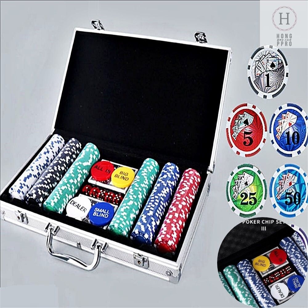 홈카지노 포커레이스 홀덤칩세트 묵직한 카지노칩 보관함포함 포커게임 홈파티용품