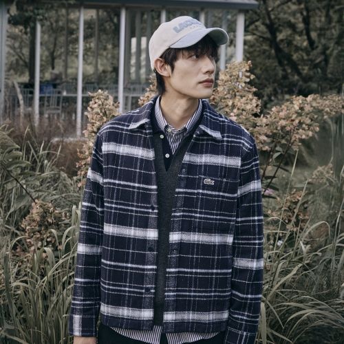 LACOSTE 남성 오버셔츠 핏 코튼 체크 셔츠 CH9208-55N 6AG CH9208-55N6AG 238416