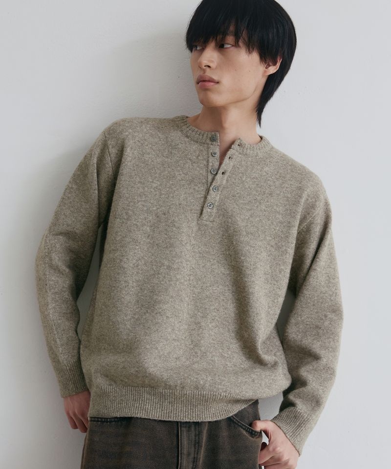 NODU NODU 데일리 플레인 헨리넥 니트 [베이지] ND253KT009M 3138319