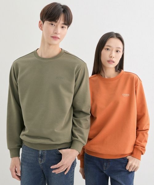 GUESS <매장정품> 게스 GUESS [ON] 4color 유니 필름 일자로고 맨투맨 NP3KE404 1255929