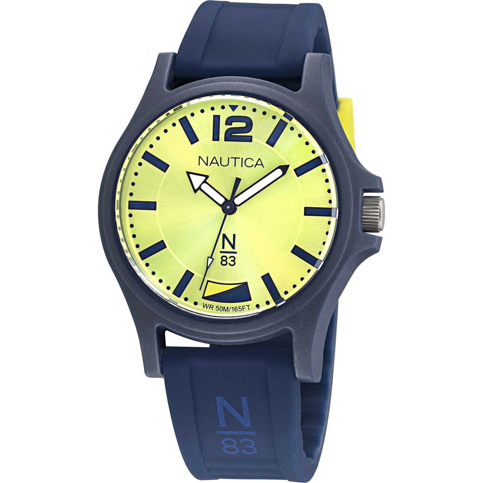Nautica [해외] 남성 손목시계 NAUTICA JAVA SEA NAPJSF007 실리콘 블루 옐로우 서브 50mt 600281