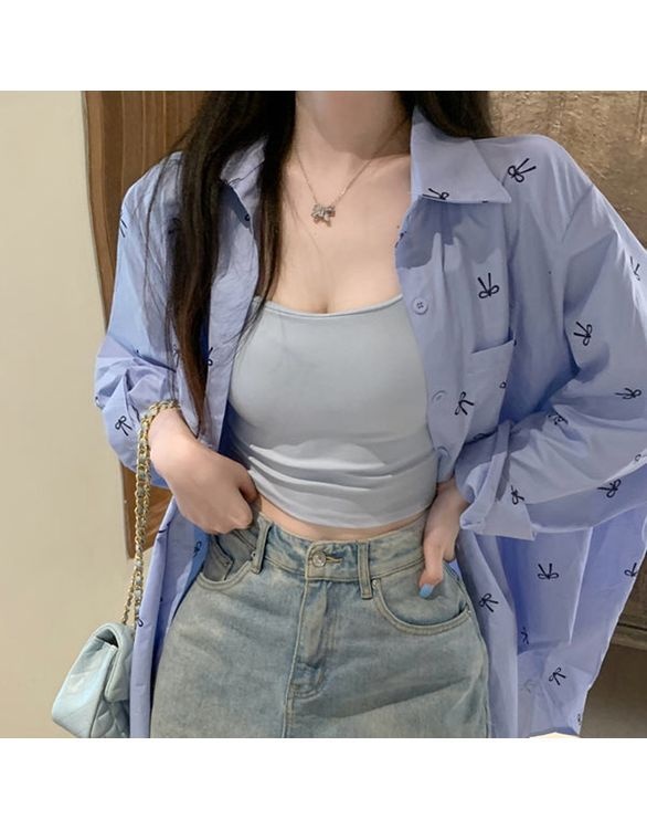 디어로우 디어로우 뮤셀 크롭 캡내장 끈나시