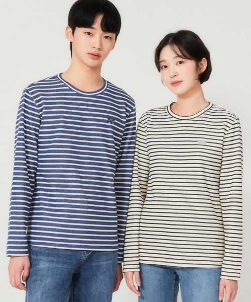 GUESS <매장정품> 게스 GUESS [ON] 유니 세미오버핏 사카리바 스트라이프 긴팔티 NP1KE404 1256166