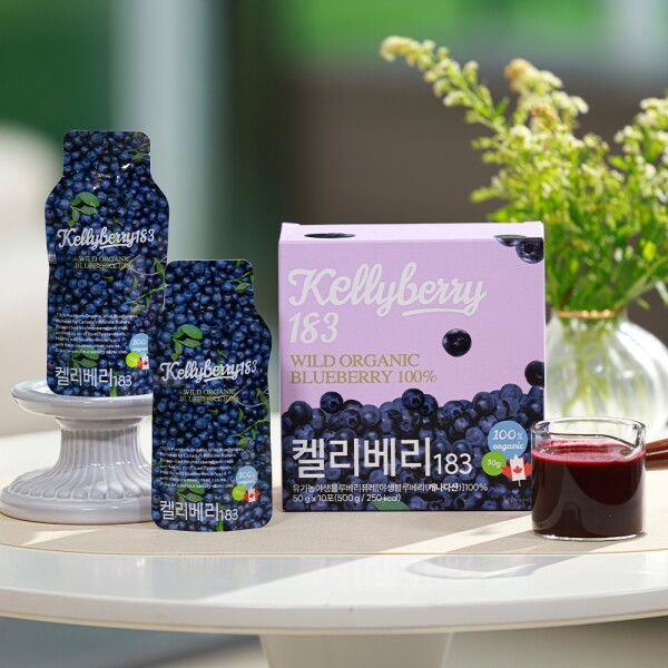 [Kellyberry] 켈리베리183 유기농 야생블루베리 퓨레 50gx10포x3박스 : 롯데ON
