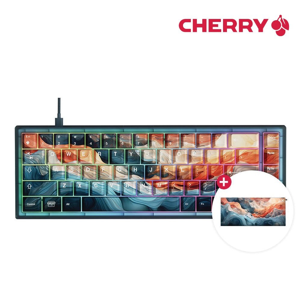 (주)피씨디렉트 체리키보드 체리 XTRFY K5V2 RGB TKL 유선 커스텀 게이밍 키보드 (장패드 포함)