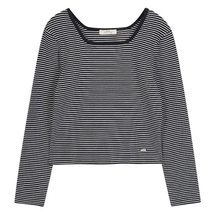 [롯데백화점] 플라스틱아일랜드 여성 스퀘어넥 스트라이프 티셔츠 PR7CL202 LE1221248138