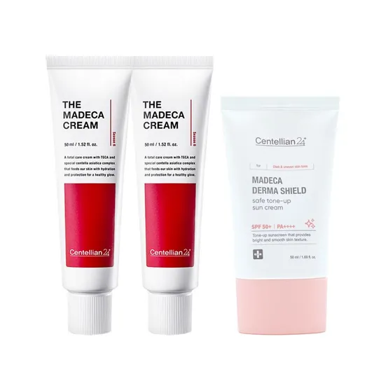 센텔리안24 더 마데카크림 50ml 2개+더마 쉴드 세이프 톤업 선크림 50ml
