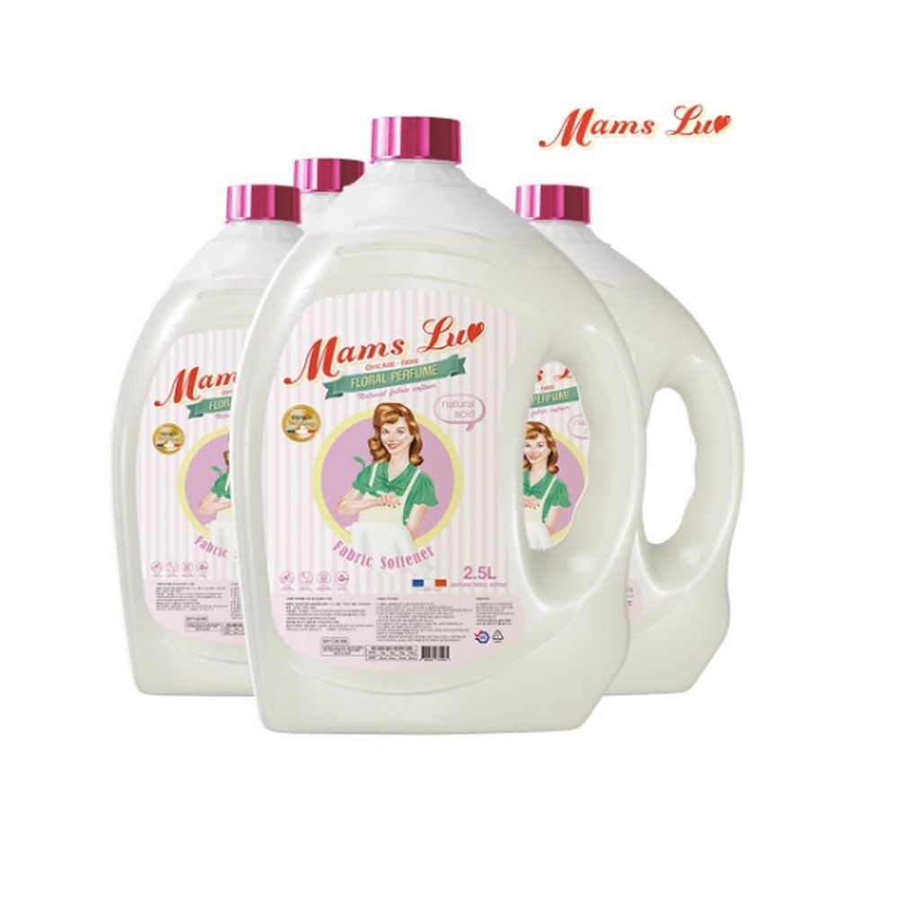 맘스럽 부드러운옷감 구연산 섬유유연제 입 2.4L 4개