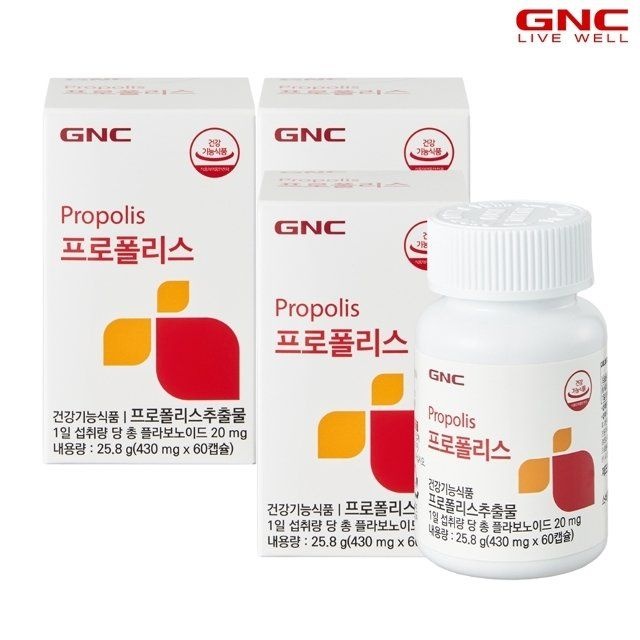 GNC [GNC] 프로폴리스 60캡슐 60일분x3개_50862x3