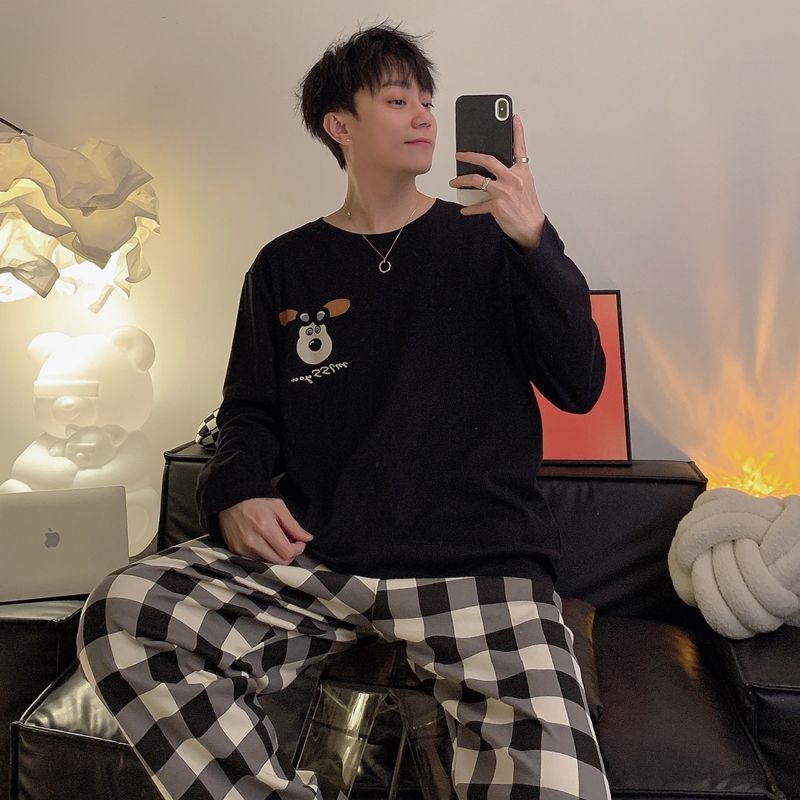 커플용 꼬비꼬비 남여공용 긴팔 잠옷 상하의 세트