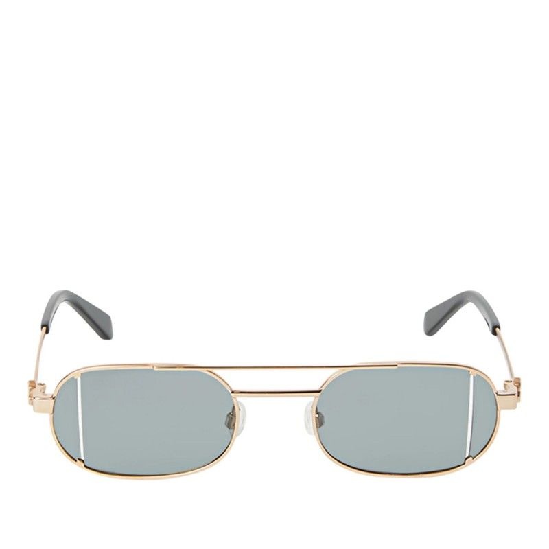 OFF WHITE 오프화이트 오벌 더블 브릿지 메탈 선글라스 OERI14H LYNN 7606 GOLD DA