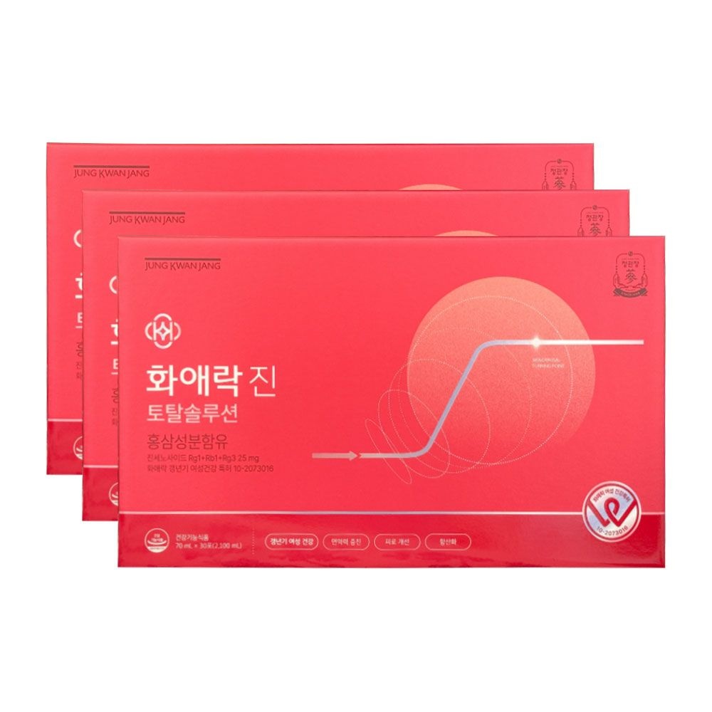 정관장 화애락진 토탈솔루션 70ml x 30포 터닝미 리뉴얼 3개 So