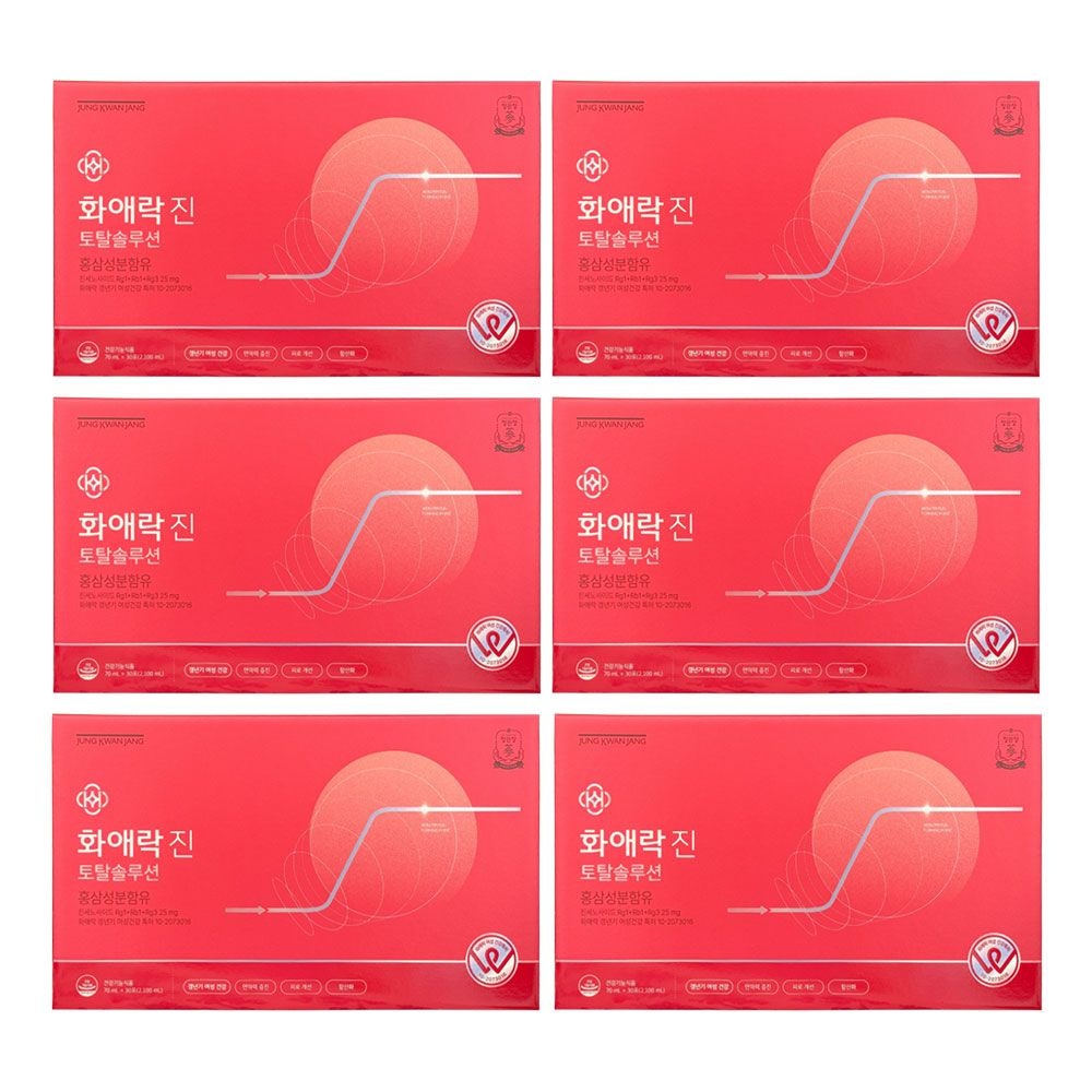 정관장 화애락진 토탈솔루션 70ml x 30포 터닝미 리뉴얼 6개 So
