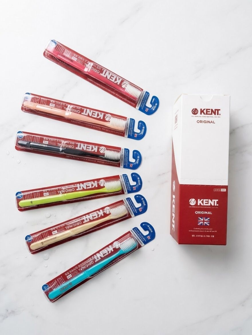 켄트 Kent 초극세모 칫솔 6개 original 어금니 틈새 플라그 제거 영국 명품 치솔