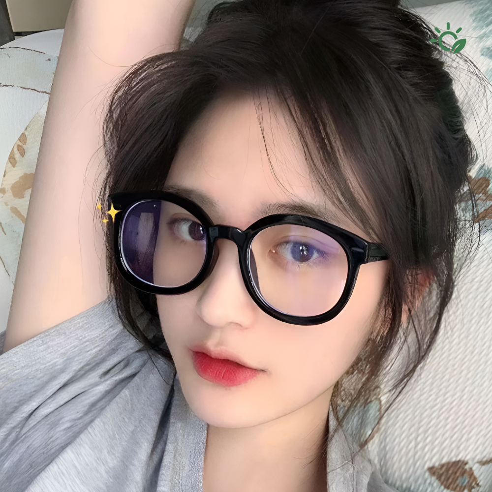 해온다온 스토어 제휴사 가벼운 뿔테 안경 빅사이즈 블루라이트차단 무도수 모니터 대두 블랙