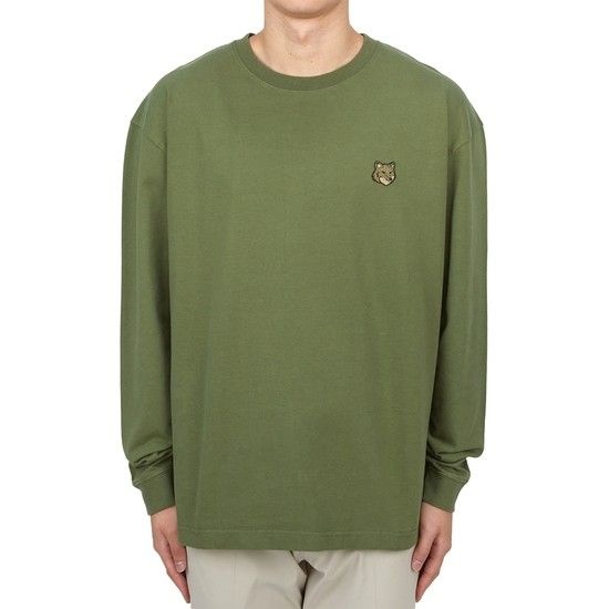 메종키츠네 폭스헤드 남성 긴팔티셔츠 LM00109KJ0118 P384