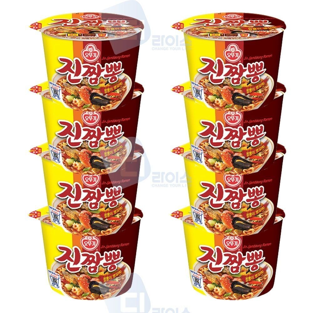 WG366 OEM 짬뽕라면 짬뽕의불맛 해물라면 8개 컵라면 오뚜기 진한국물