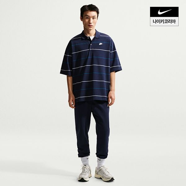 나이키 클럽 오버사이즈 스트라이프 폴로 IF0737-451
