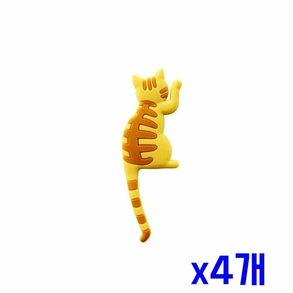 [베프몰](현대Hmall) 고양이 GCQ396E3 디자인 마그네틱 자석 후크 x4개 벽걸이 걸이