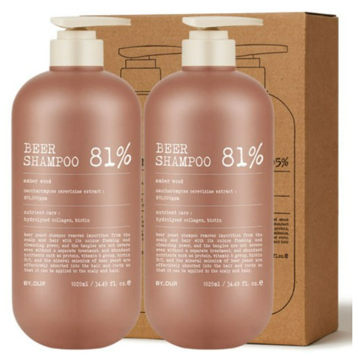 바이아우어 블랙비어 맥주효모 81만PPM 단백질 탈모 샴푸 1020ml 2개