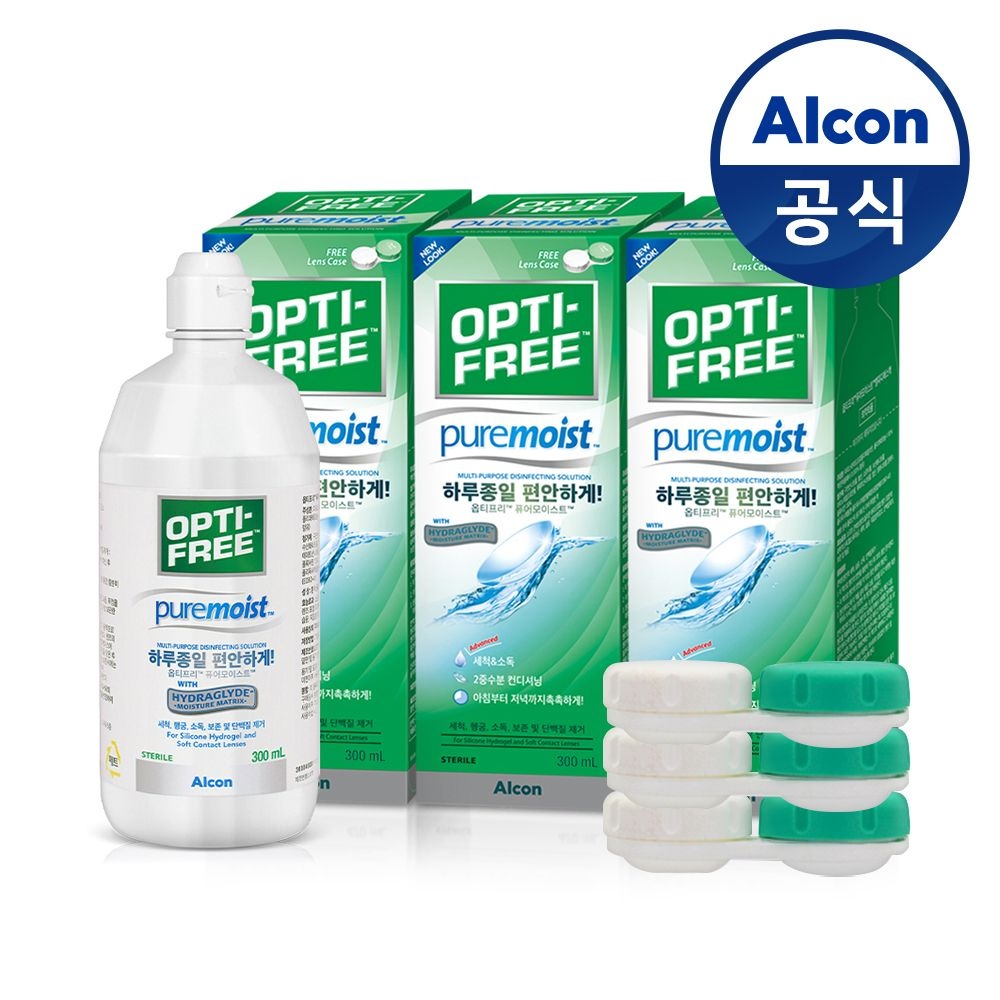 옵티프리 렌즈세척액 퓨어모이스트 300ml 3개