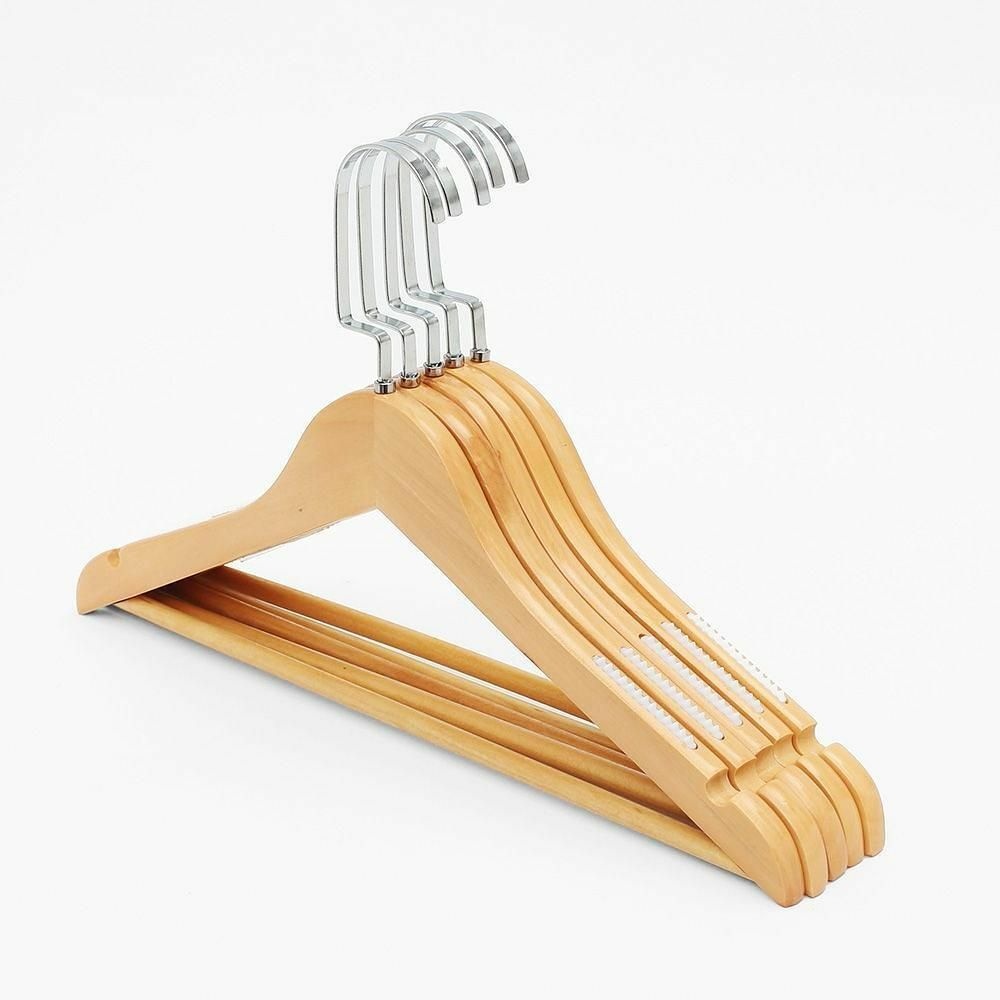 (현대Hmall) 일반옷걸이 HPV166Q9 논슬립 상하의 원목 옷걸이 5p 세트