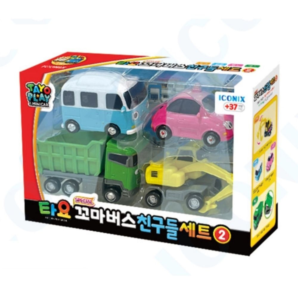 꼬마버스 타요 친구들세트 2탄 자동차 미니카 4종 장난감 덤프트럭장난감 타요친구들세트 포코장난감