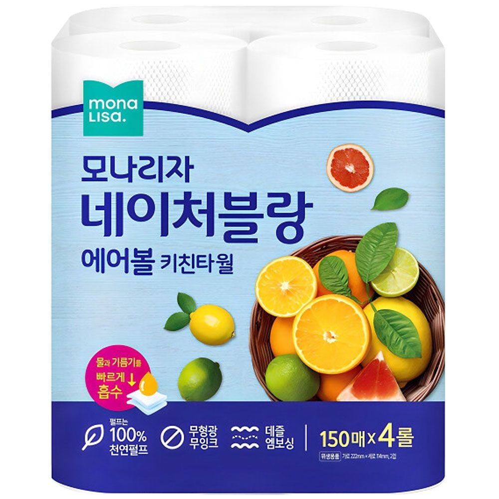 모나리자 네이처블랑 에어볼 키친타올 150매 4롤