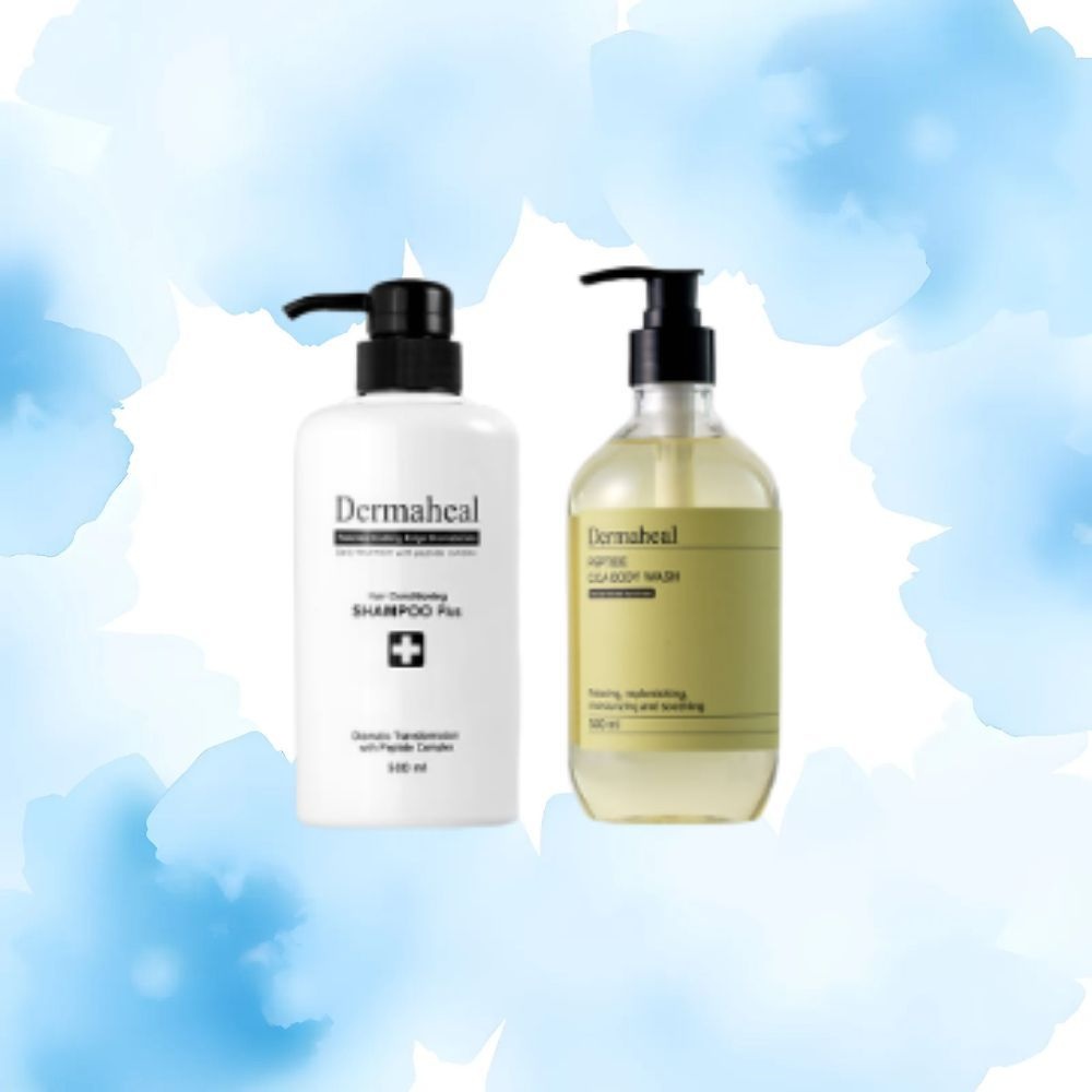 더마힐 헤어 컨디셔닝 샴푸 500ml + 펩타이드 시카 바디워시 500ml