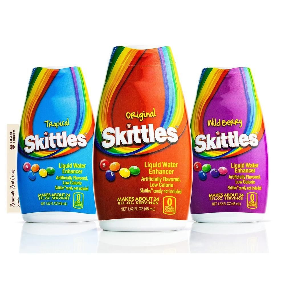 스키틀즈 [해외] 스키틀즈 리퀴드 워터 인핸서 버라이어티 팩 48ml 3팩 Skittles Liquid Water Enhancers Variety Pack of 3