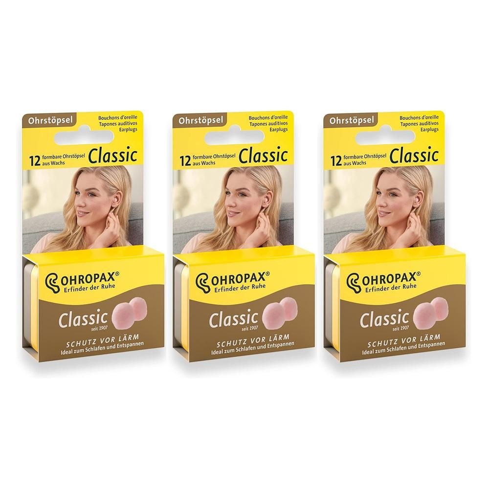 오로팍스 [해외] 오로팍스 왁스 이어 플러그 6쌍 3팩 Ohropax Wax Ear Plugs, 12 Plug