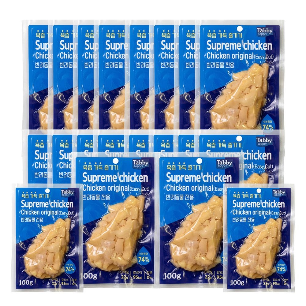 [오늘출발] 테비 슈프림 치킨 무전분 닭가슴살 오리지널 이지컷 100g 20개입 고양이간식