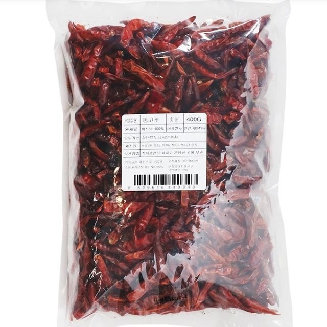청강울산 쿨샵 베트남고추 씨가적은 매운 땡초 매운통고추 400g 고추 매운고추 베트남땡초 매운땡초 통고추 아주매운고추