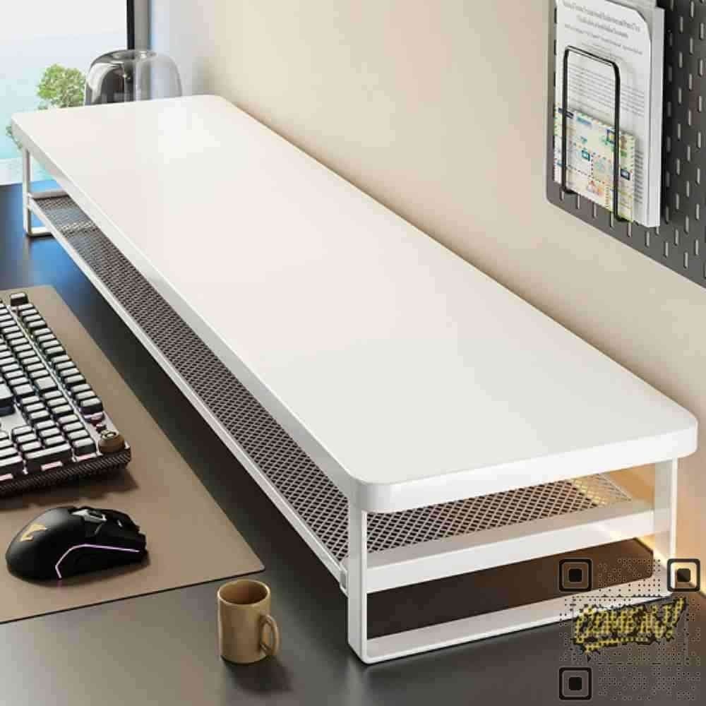 아크 데스크 셋업 받침대 듀얼 모니터 수납장 대형 선반 원목 서랍 100CM